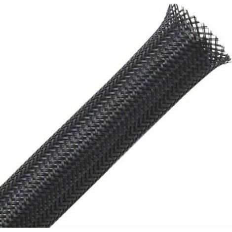 Gaine Câble Tressée Extensible de 13mm x 30m, Idéale pour Cacher et Ranger les Câbles Automobiles et les Fils. (1/4)