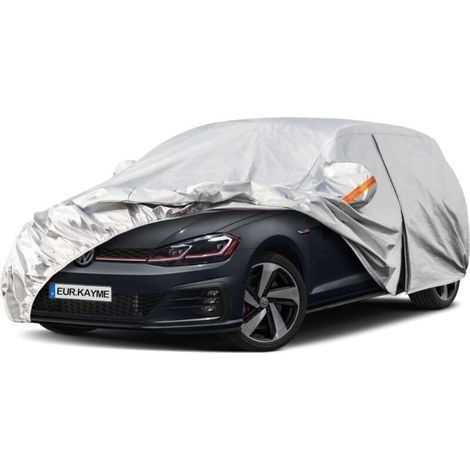 Bâche Voiture Étanche Respirante, Housse de Protection Voiture Extérieur Contre Pluie Soleil avec Zip et Doublure en Coton, Compatible avec Golf, 308, Captur, Mégane pour a Hayon 415 à 450 cm (1/4)