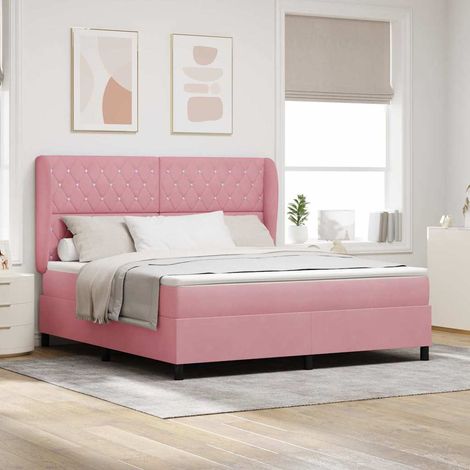 Boxspringbett mit Matratze mit Kopfteil Rosa 200 x 180 cm Samt (1/5)
