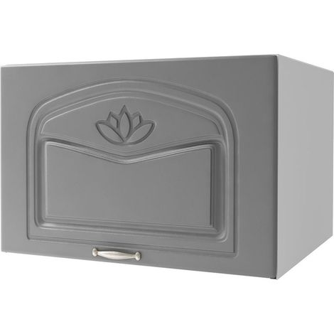 Tendencio – Meuble haut de cuisine 1 porte 60 cm – Mélaminé gris – Élément modulable pour agencement personnalisé – Compatible avec modules supplémentaires