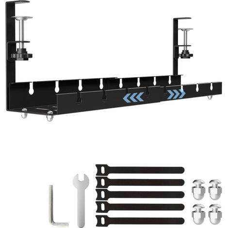 JSSEVN - Sturdy, drill-free cable management system for under-desk space, wire organization, and cable storage. (1/5)