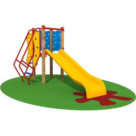 Torretta Brigitte 1101 scala risalita scivolo 3 utenti caduta 80cm Giochipark
