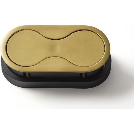Bloc de 2 prises affleurant à encastrer 33OR – Couleur or – Dimensions 146x71mm – Puissance 3680W – Clapet métal extra-plat - OR 033 OR MSA (1/5)
