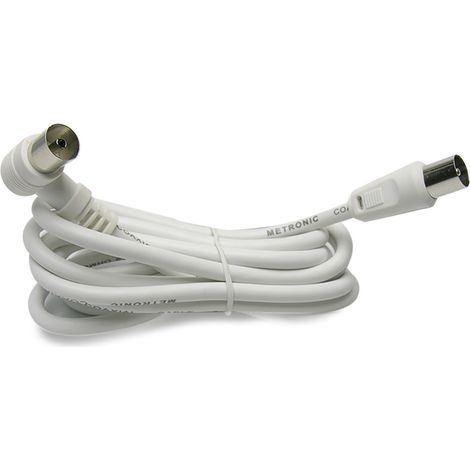 Cavo TV 9,52mm mas dritto/fem a gomito 5 m - Bianco