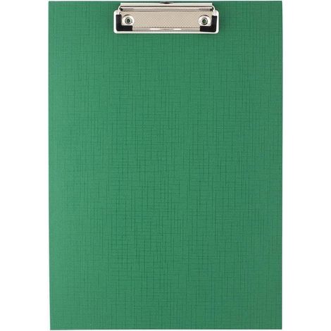 Pannello in PVC formato A4 con clip, verde, rettangolare.