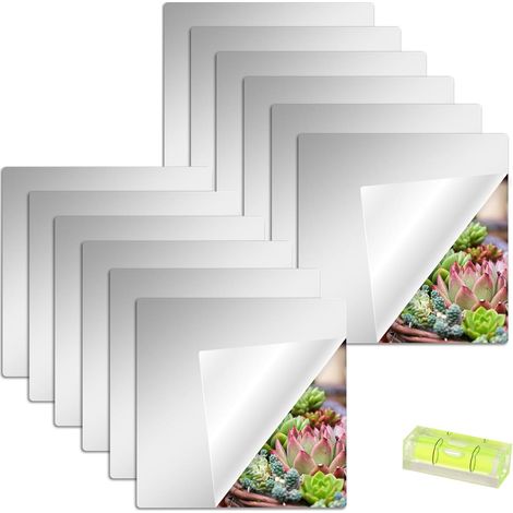 Selbstklebende Fliesenspiegel Spiegel zum Kleben, Acrylspiegel HD Spiegel Flexible Spiegelfolien Spiegelaufkleber für Wand Schule Zuhause Wohnzimmer Badezimmer Schlafzimmer (12, 30 30cm)