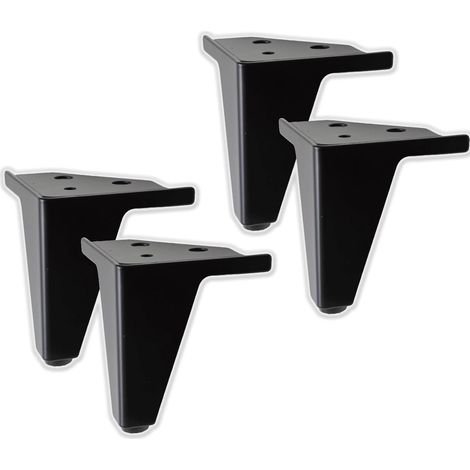 CSPARKV 4X Patas para Muebles y Sofás Modelo GEMME Negro - Juego de 4 Patas Metálicas - Patas de Diseño Elegante para Sillones y Armarios - Color Negro - Altura 105 mm