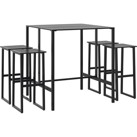 Maison Exclusive - 5-tlg. Gartenbar-Set Schwarz Pulverbeschichtet
