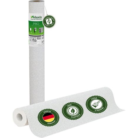 Veluxis® Papier peint intissé PRO 10,05 m x 0,53 m (Grain fin effet plâtre, lé unique) – excellent rapport qualité-prix, idéal pour les grandes surfaces et les plafonds – Fabriqué en Allemagne (1/5)