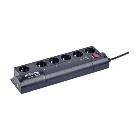 Gembird EG-PMS2 Multipresa con protezione da sovratensioni programmabile 6 scomparti Nero Schuko 1 pz. (1/5)