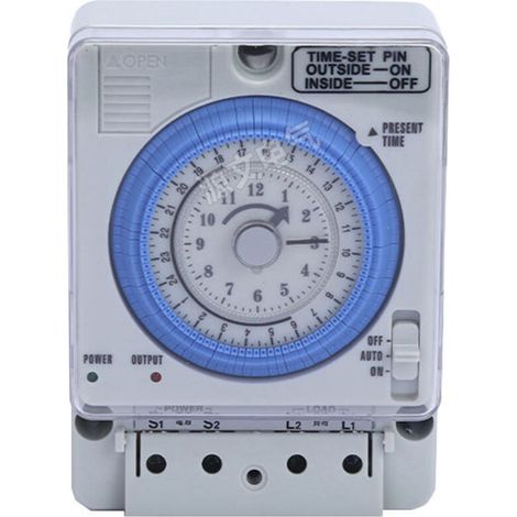 Analoge Tagesuhr, mechanischer Zeitschalter, Stundenschalter, Pooluhr