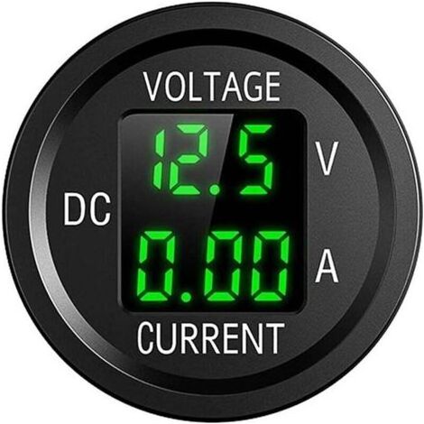 12V Moto Voltmètre Numérique LED étanche,6V-48V DC Voltmètre Courant pour Voitures Motos Camions Bateaux Yachts(Vert) (1/4)