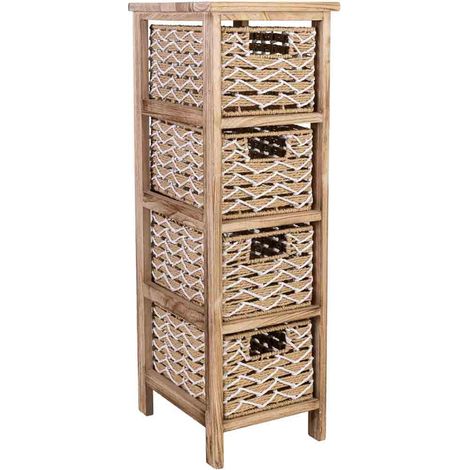 Cajonera de madera marrón 26x32x81 cm (1/5)