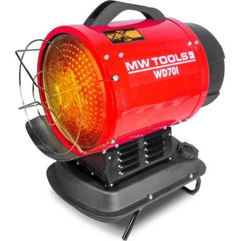 Mw Tools – Chauffage infrarouge diesel 20kW silencieux pour 228 à 1160 m³ – Gicleur Danfoss – Thermostat intégré – WD70I