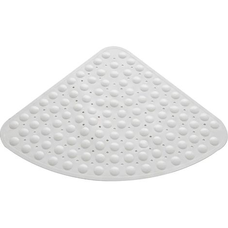 Tappeto antiscivolo angolare in PVC bianco 54x54 cm (1/5)