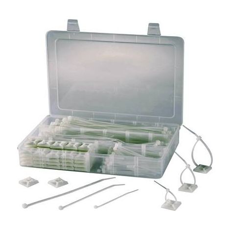 TRU COMPONENTS EPR-350 Fascetta per cavi 100 x 2,5 mm, 142 x 3,2 mm, 190 x 4,8 mm Trasparente,con basi adesive,1 KIT (1/2)