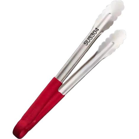 Pinces de table, pinces de cuisine, pinces alimentaires, pinces à griller, pinces de cuisson, pinces à salade, acier inoxydable, noir, 23,5 cm (1/5)