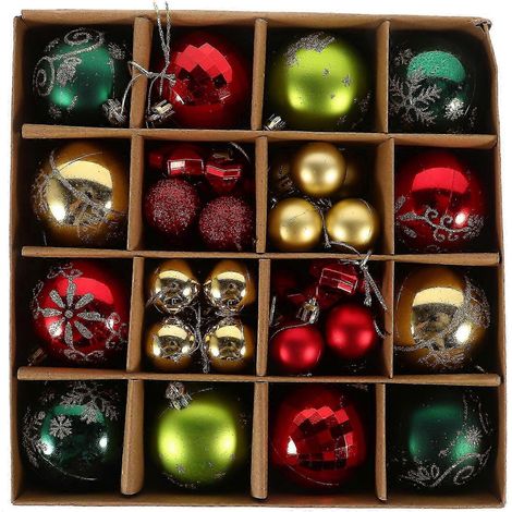 Boules décoratives pour sapin de Noël, ensemble élégant de 44 pièces pour toute la famille (1/5)