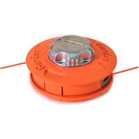 - Cabezal de desbrozadora - Rosca M10 x 1,25 mm - Aluminio - No desmontable - Para jardín y césped - Naranja (1/5)