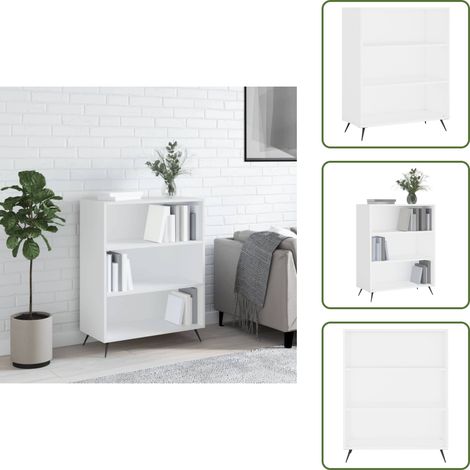 The Living Store Libreria Bianca 69,5x32,5x90 cm in Legno Multistrato - Libreria moderna