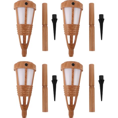 4PCS Lampes Solaire Torche Flamme LED Étanches IP42 pour Jardin Cour Pelouse Décoration-KZQ (1/5)