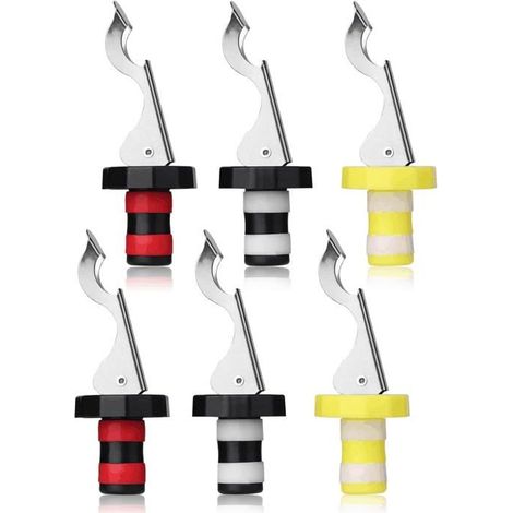 BelleRise - Bouchons de vin réutilisables, bouchons de bouteille sous vide en silicone,bouchons d'étanchéité pour bouteilles de vin(paquet de 6) (1/5)