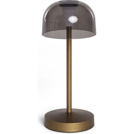 LED Tischlampe Tragbar mir wiederaufladbarem USB-Akku Lendora Messing