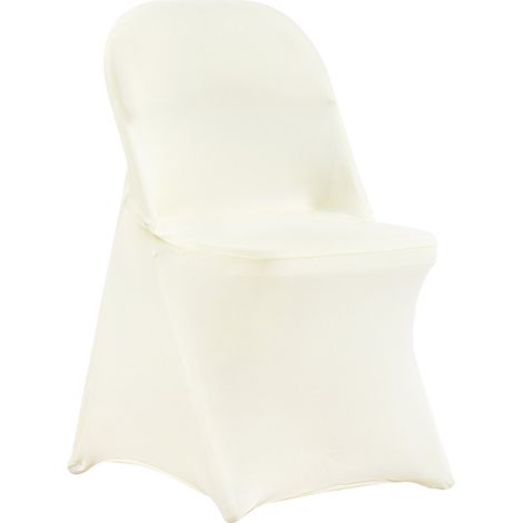 Housses de chaise pliantes en élasthanne extensible, blanc ivoire, housses de protection universelle, amovibles et lavables, pour mariage, vacances, banquet, célébration, salle à manger, 30 pcs (1/5)