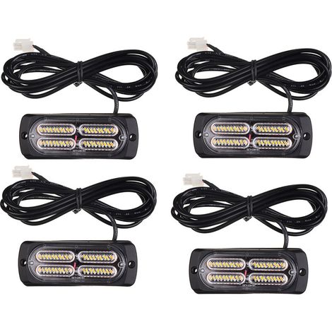 LED Amber Emergency Strobe Flashing Grille Beacon Lamp Lightbar Waterproof (1/5)