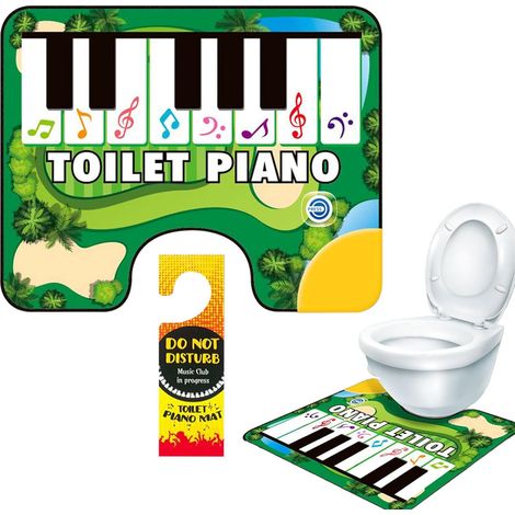 Tapis de piano pour toilettes hilarant la salle bain , dos antidérapant , portable , interactif , to (1/5)