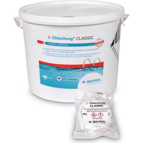 BAYROL e-Chlorilong® CLASSIC - 200g Chlortabletten+92% Aktivchlor 10kg (1/4)