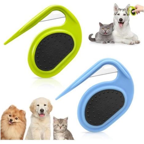 2 Pièces Coupe Noeud Poil Chat, Pet Dematting Comb, Peigne À Noeuds Pour Animaux De Compagnie, Peigne D'épilation pour Chiens,wj (1/4)