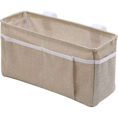 Aufbewahrungstasche fürs Bett, Hängenachttisch, Hängekorb fürs Bett, für Etagenbetten, Fernbedienung fürs TV (Beige) (1/5)