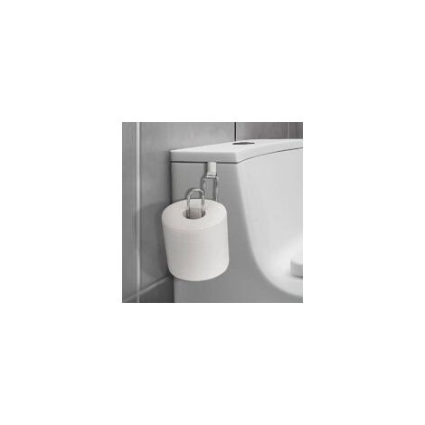 Portarotolo da bagno in acciaio inox da posizionare sopra il serbatoio (argento) - Crezuo