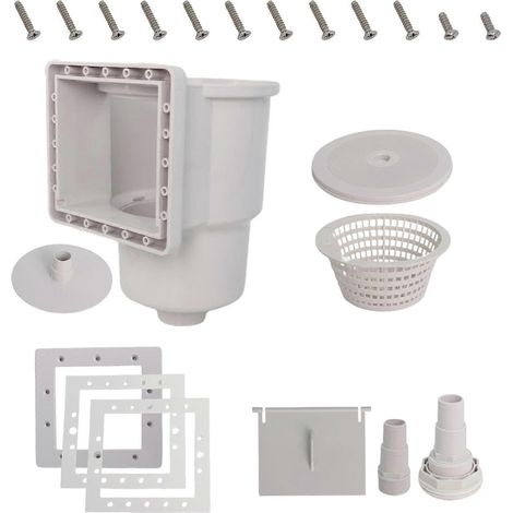 Écumoire murale pour piscine enterrée avec pièces à changement rapide, conception à large ouverture, plastique texturé, largeur d'ouverture de 6 pouces, disponible en plusieurs couleurs. (1/5)