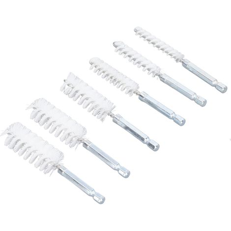 Spazzola da trapano da 4 pollici – raschietto a filo – finitura – nylon bianco