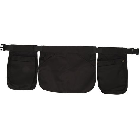 Tablier professionnel unisexe avec pochettes et attache plastique - Noir