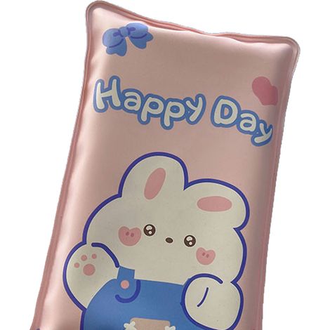 Coussin rafraîchissant multifonctionnel remplissable d'eau, motif lapin mignon, tapis de chaise pour enfants, fond rose, tapis de chaise à motif lapin mignon, tapis de chaise pour enfants (1/5)