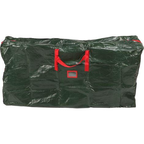 Housse de rangement pour sapin de Noël vert et rouge avec poignées, imperméable, réutilisable, fermeture éclair, sac de protection anti-poussière (1/5)