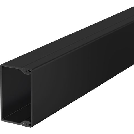 OBO Bettermann Goulotte murale et de plafond avec perforation de fond 2000x40x25 Polychlorure de vinyle noir foncé RAL 9005, 6026488
