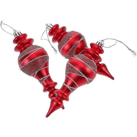 Boules de Noël rouges en plastique incassables (lot de 6) (1/5)