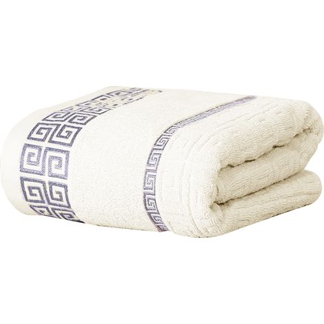 2 pièces serviette de bain, motif Grande Muraille, 100 % coton, 34 x 72 cm et 140 x 70 cm, tapis de bain inclus (1/5)