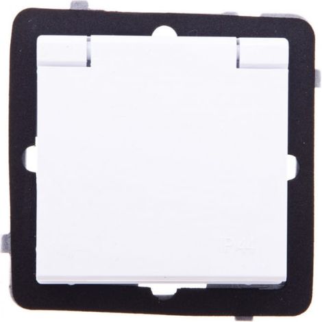Sonata Spritzwassergeschützte Steckdose mit/ohne IP44 mit Abdeckungen, weiße Klappe GPH-1RZP/m/00/w