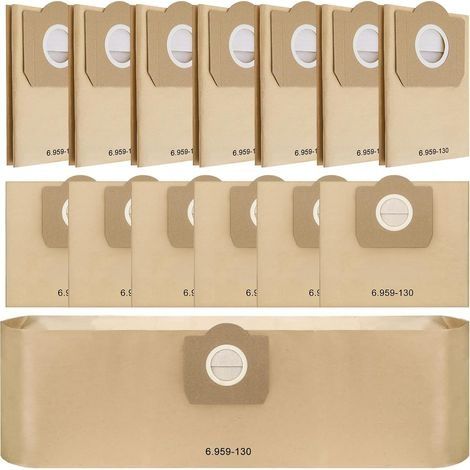 14 Pièces Sac à Poussière Compatible avec Kärcher WD3 6.959-130.0, Sacs de Rechange pour Aspirateur Compatible avec Kärcher WD3 1629, MV3 A2201, A2204, A2504, A2554, A2251, A2604, WD 3 Premium (1/5)