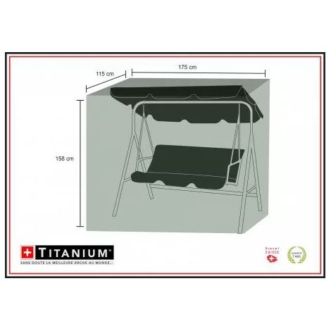 Housse de protection pour balancelle 175 x 115 x 158 cm - Noir (1/4)