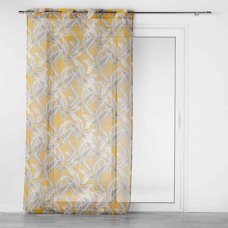 Rideau Voilage à Œillets "Isibelle" 140x240cm Jaune (1/3)