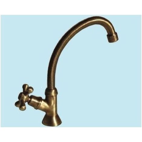 RUBINETTO BRONZATO CON CANNA GIREVOLE PER LAVABO LAVELLO DECOGARDEN PARIGI