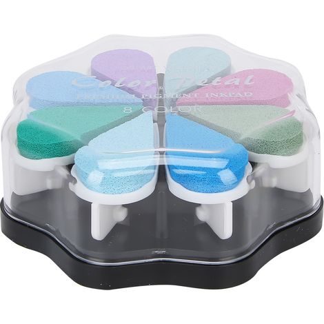Tampon encreur DIY 8 couleurs en forme de pétale pour scrapbooking et carnet de planification - Accessoire créatif 1005 Brume (1/5)