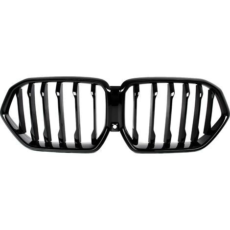Parrilla delantera, plástico ABS duradero, atractivo estético mejorado, negro brillante. (1/2)