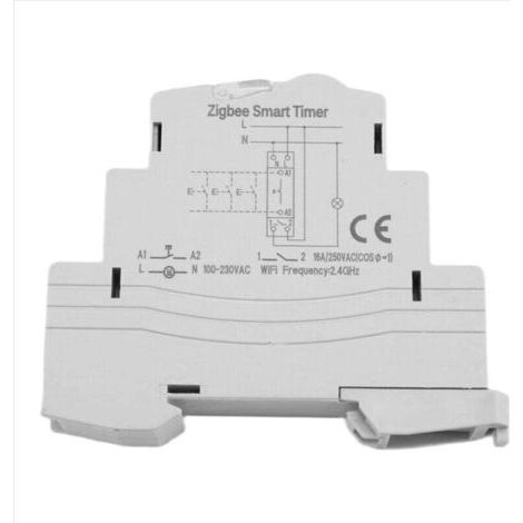 Tuya Smart Life ZigBee DIN rail 1P single-pole dry contact circuit breaker with time delay relay, application: remote control--DTEKGAZ